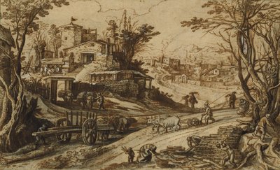 January: Wood-Cutters in a Winter Landscape by Paul Bril